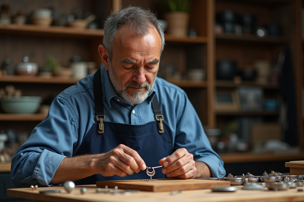Artisan inspectant une boucle d