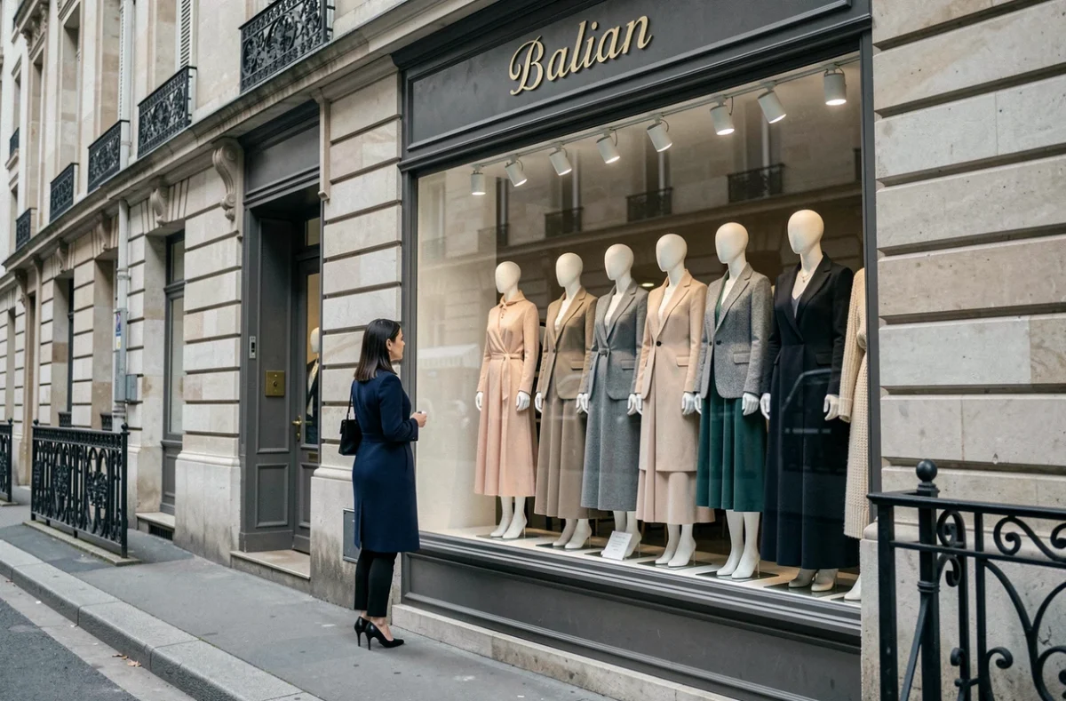 Devanture de la boutique Balian à Versailles spécialisée dans la mode féminine contemporaine