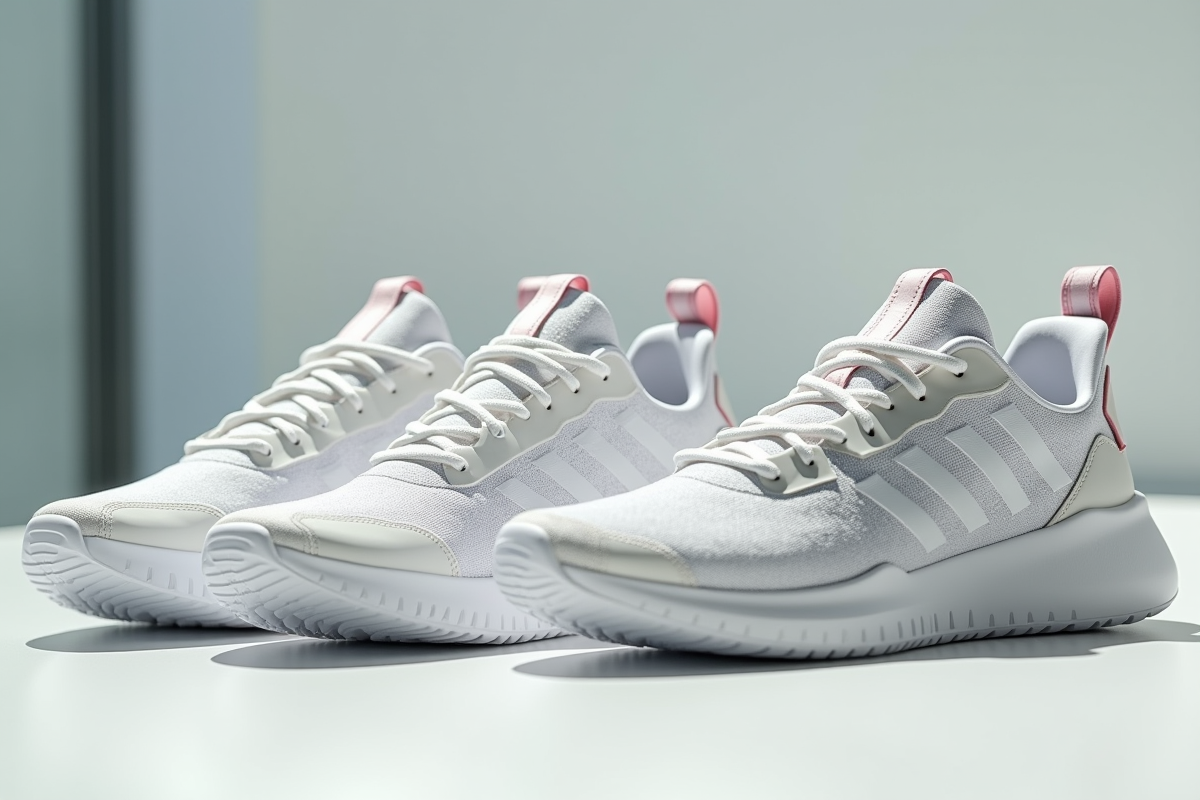 Deux sneakers identiques face a face pour distinguer le vrai du faux