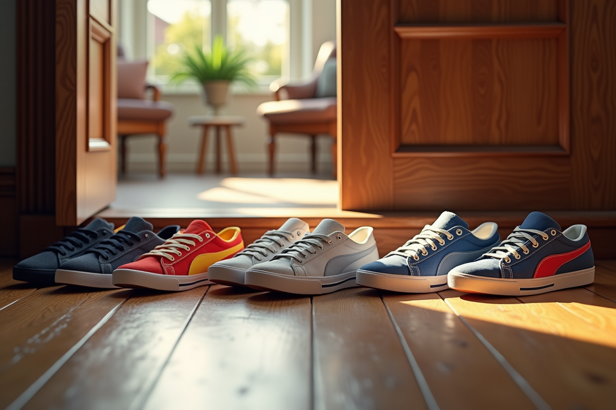 Collection de sneakers colorés à l