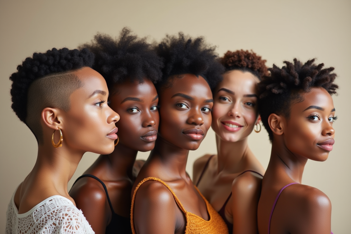 Groupe de personnes avec différentes coiffures et formes de visage